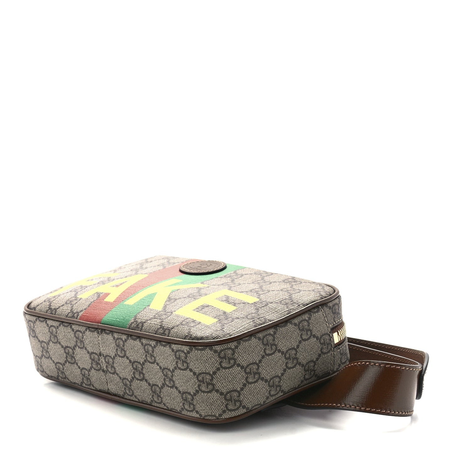 GG Supreme Monogram Azalea Calfskin Fake/Not Small Retro Interlocking G Belt Bag 90 36 Beige Ebony Brown Sugar