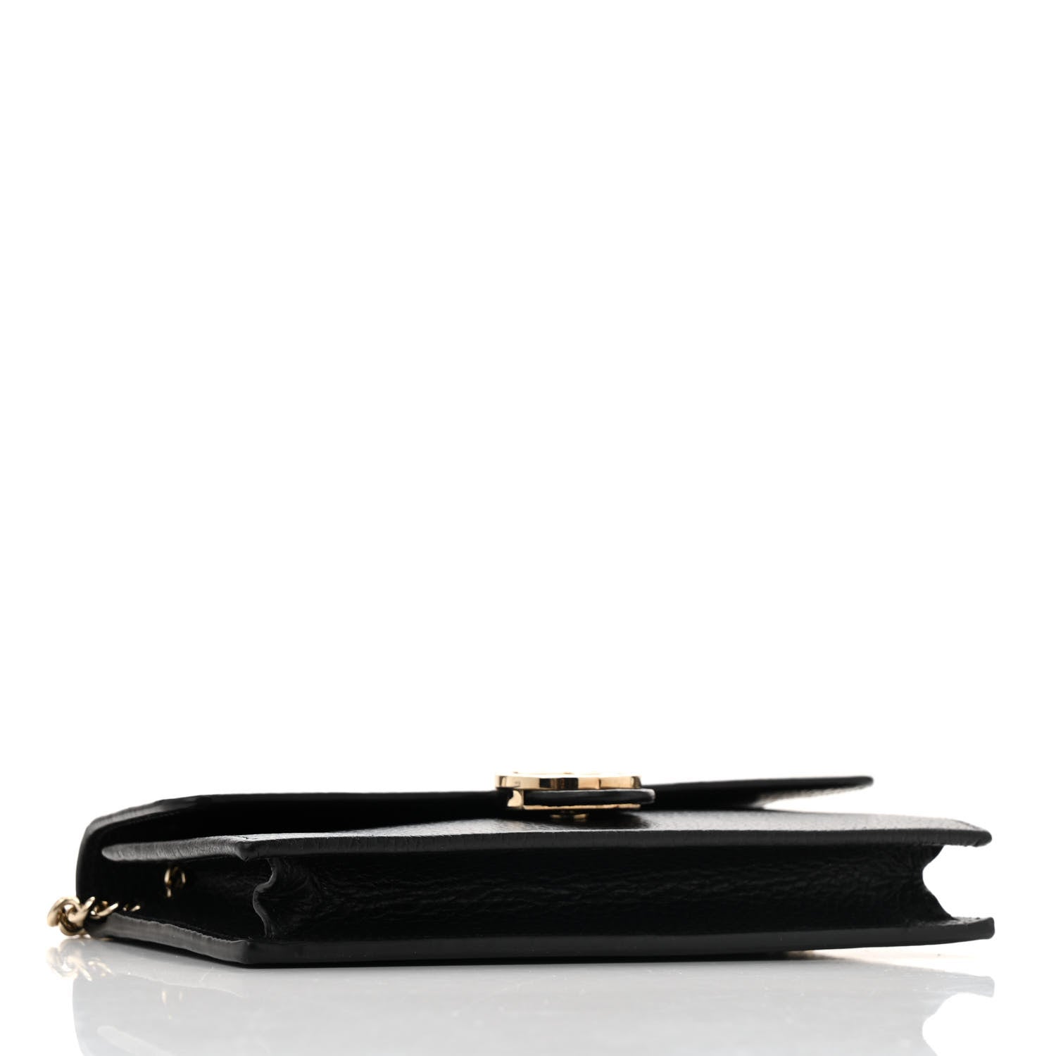 Gucci Dollar Calfskin Interlocking G Chain Wallet Black 4 of 13