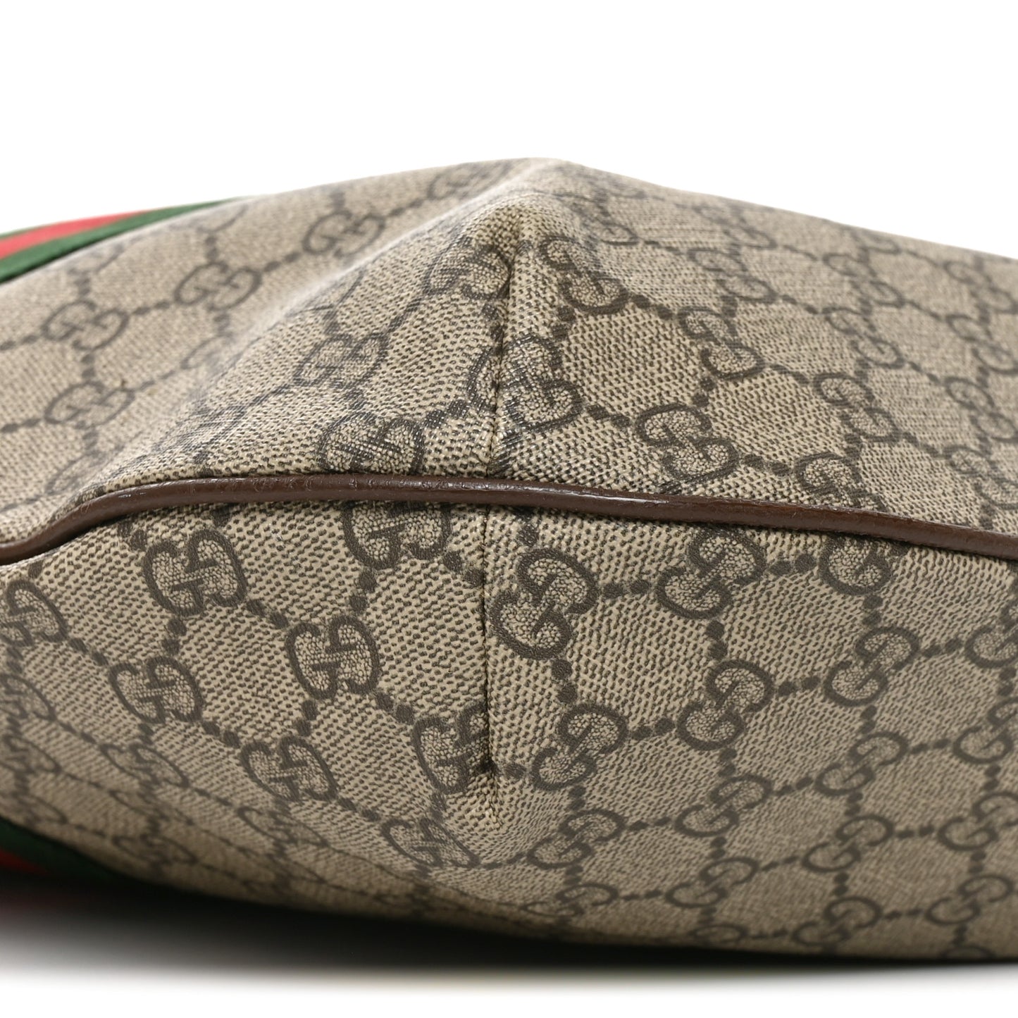 GG Supreme Monogram Web Ophidia Half Moon Hobo Brown