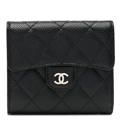 Chanel Caviar Quilted Compact Flap Wallet Black 1 of 8