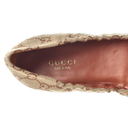 Gucci GG Monogram Miro Soft Calfskin Bamboo Ballet Flat 36.5 Beige Oxydus 7 of 14