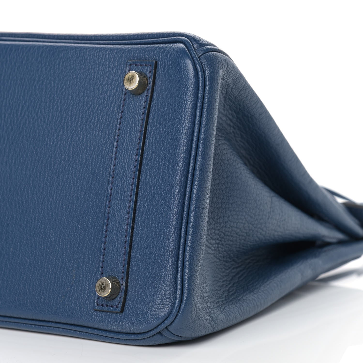 Hermes Chevre Mysore Horseshoe Birkin 30 Bleu de Malte Ciel 9 of 13
