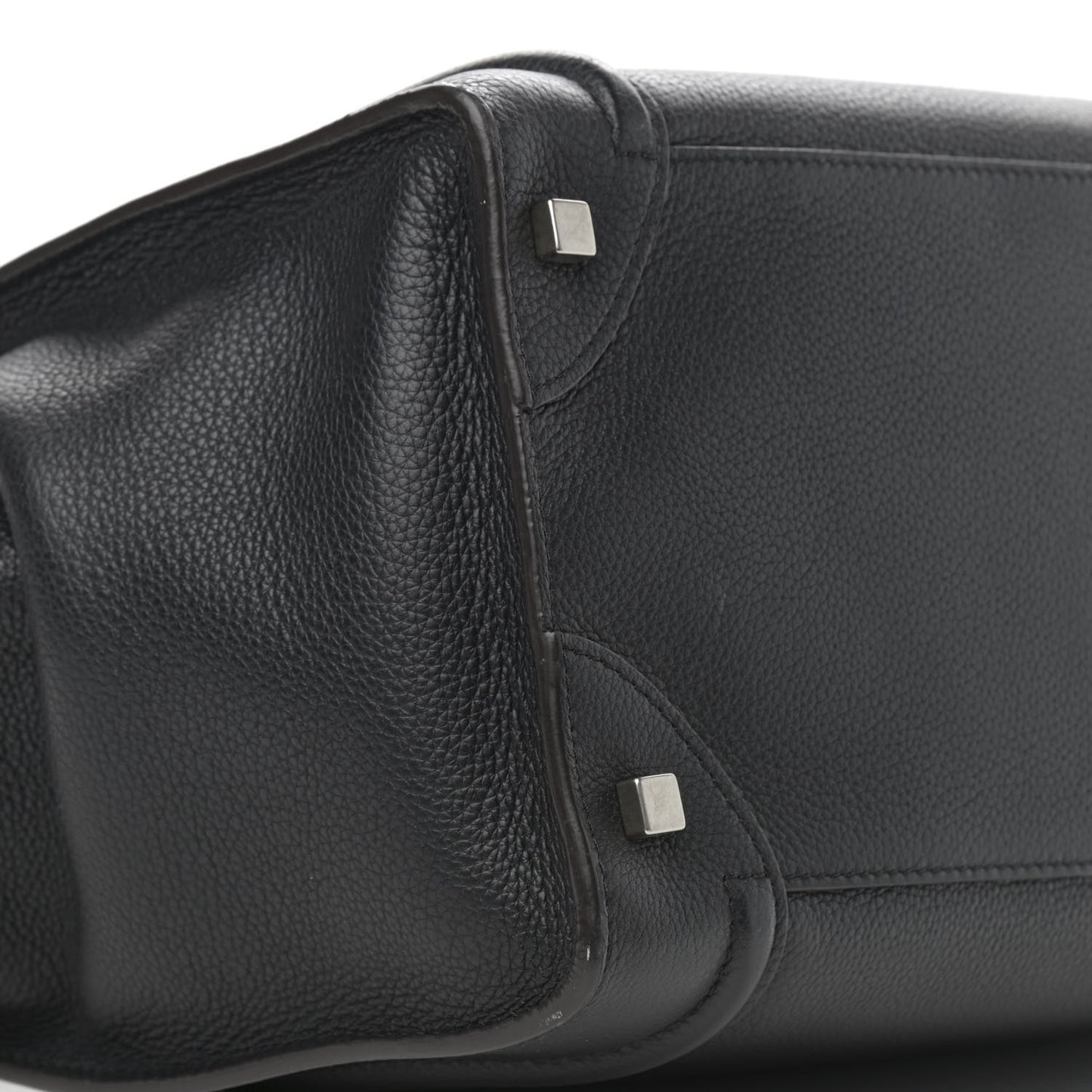 Drummed Calfskin Mini Luggage Black