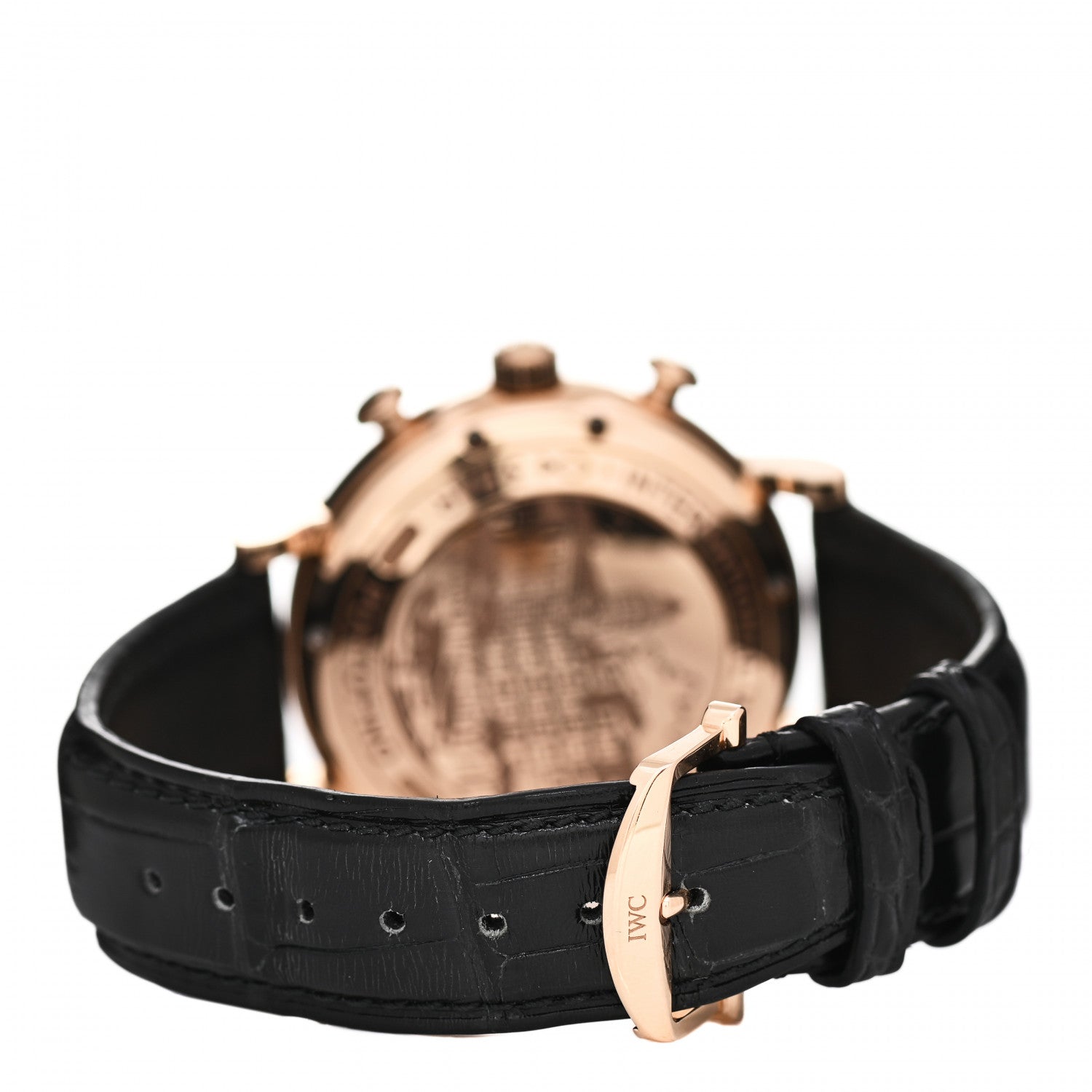 IWC 18K Rose Gold Alligator 42mm Portofino Chronograph Automatic Watch Blue IW391035 3 of 5