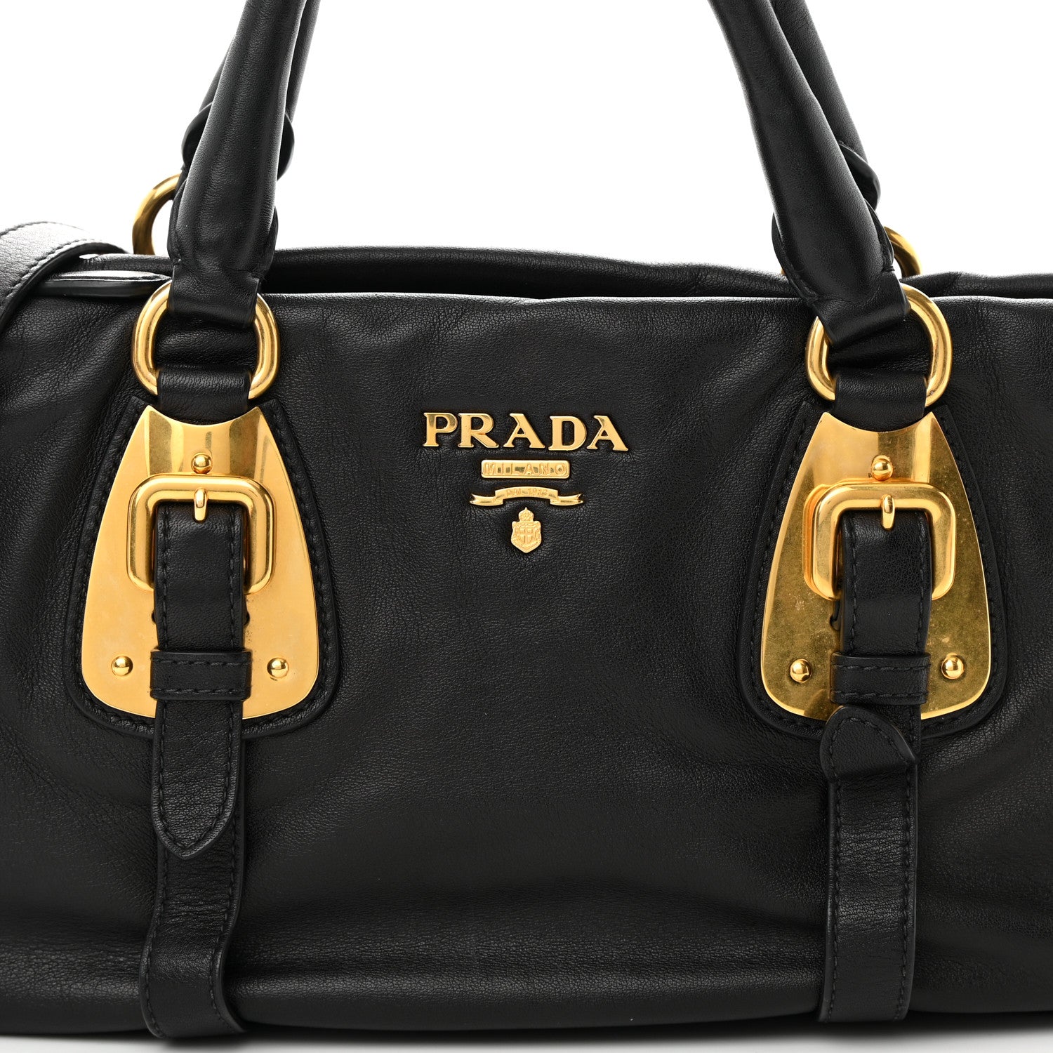Prada Soft Calf Shopping Satchel Black 9 of 19
