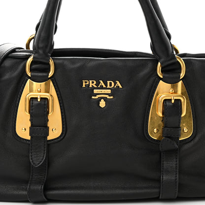 Prada Soft Calf Shopping Satchel Black 9 of 19