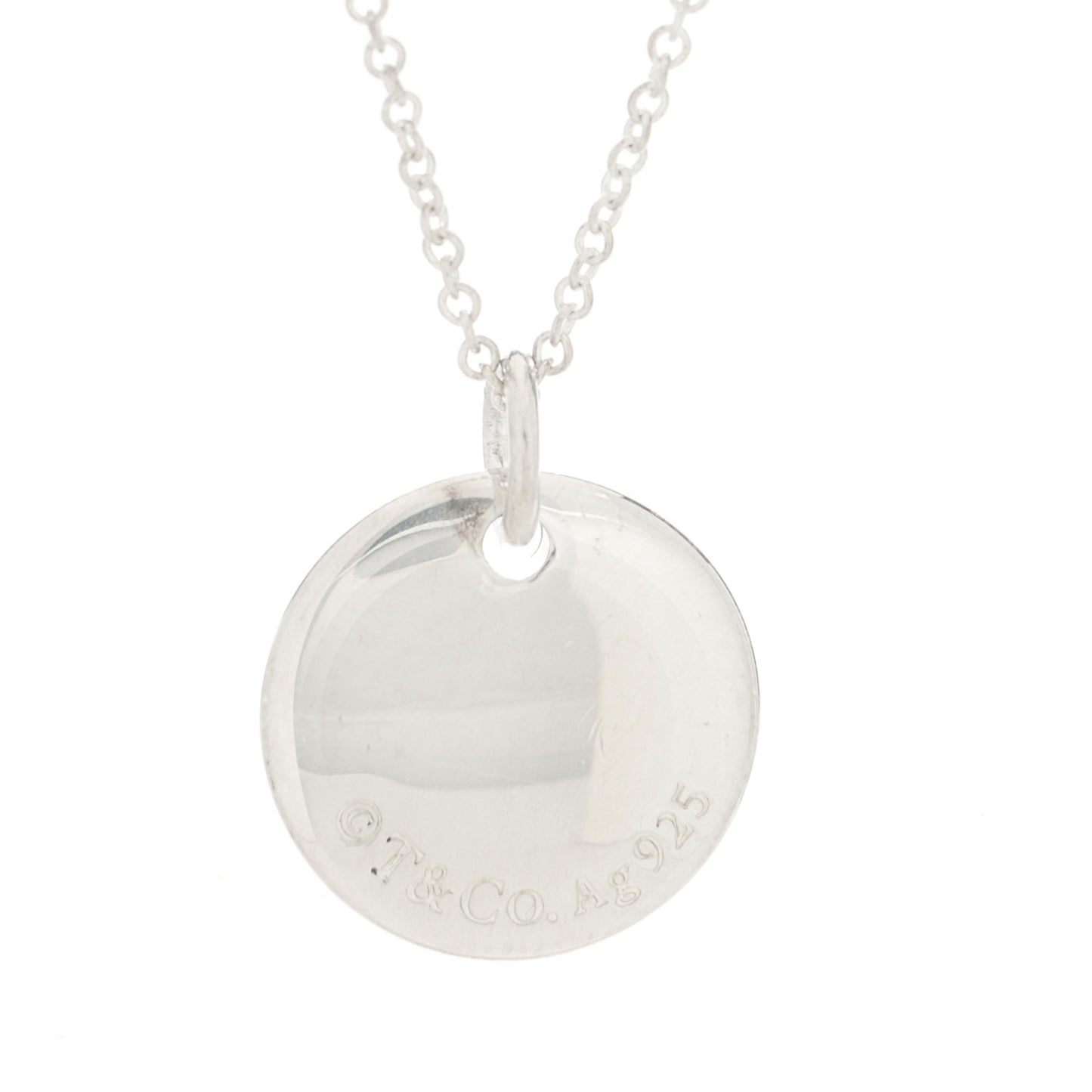 Sterling Silver Letter G Disc Pendant Necklace