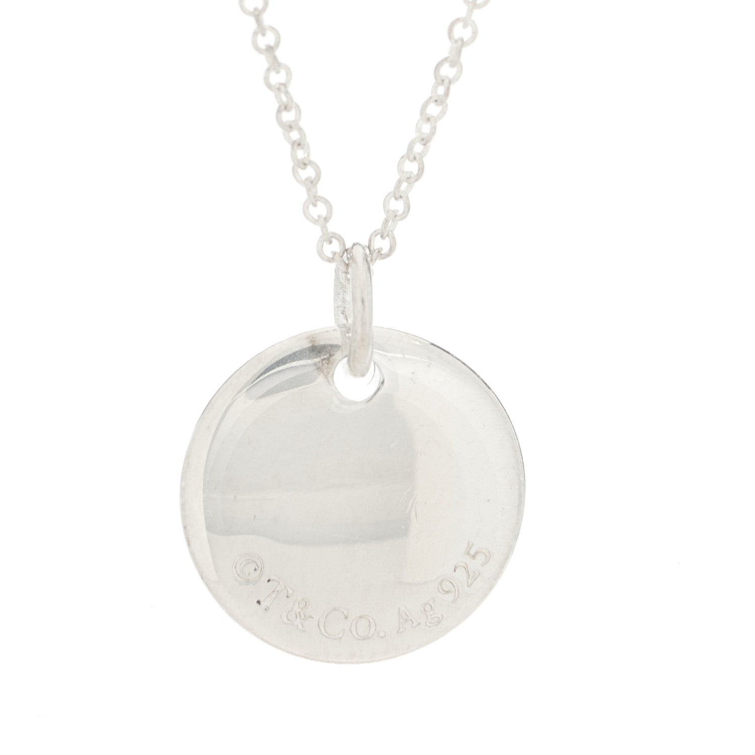 Tiffany Sterling Silver Letter G Disc Pendant Necklace 6 of 7