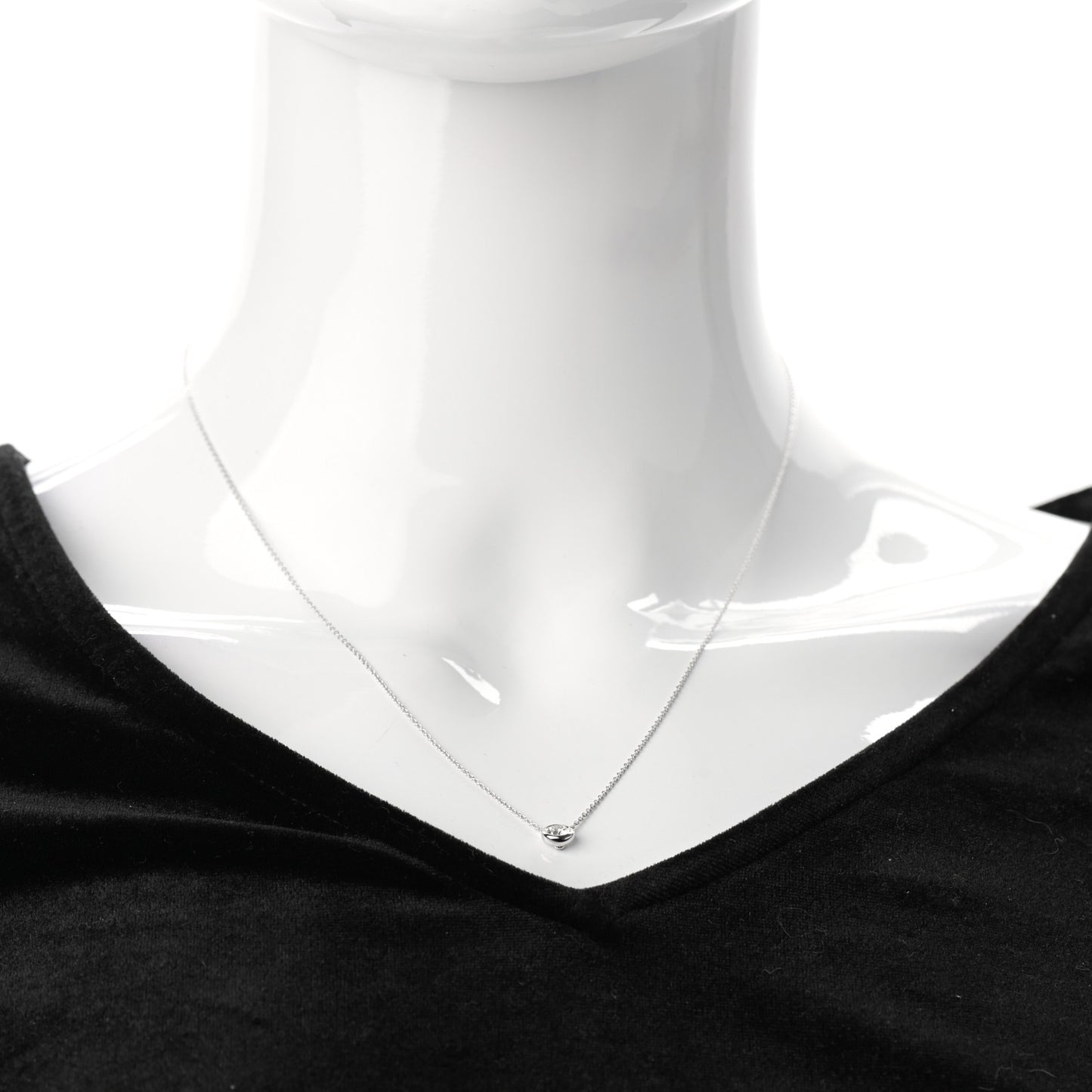 18K White Gold Diamond .24ct Diamonds by the Inch Pendant Necklace