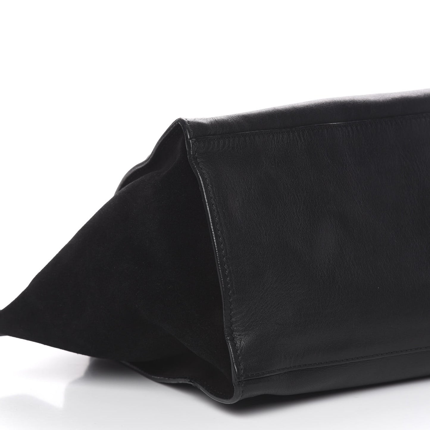 Smooth Calfskin Suede Medium Trapeze Black