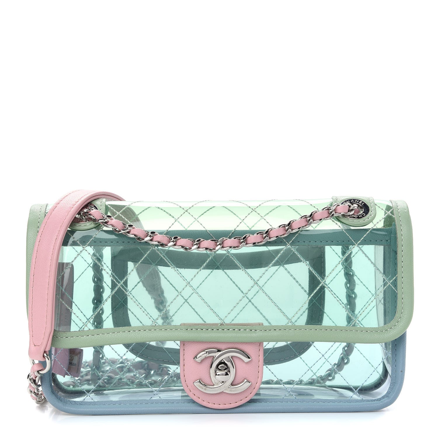 Chanel Lambskin PVC Quilted Mini Coco Splash Flap Blue Green 1 of 9