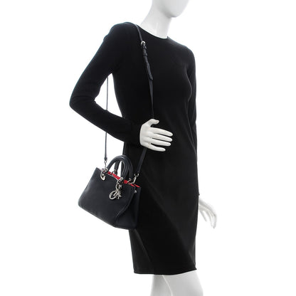 Christian Dior Bullcalf Small Diorissimo Tote Black Rose Indien 2 of 10