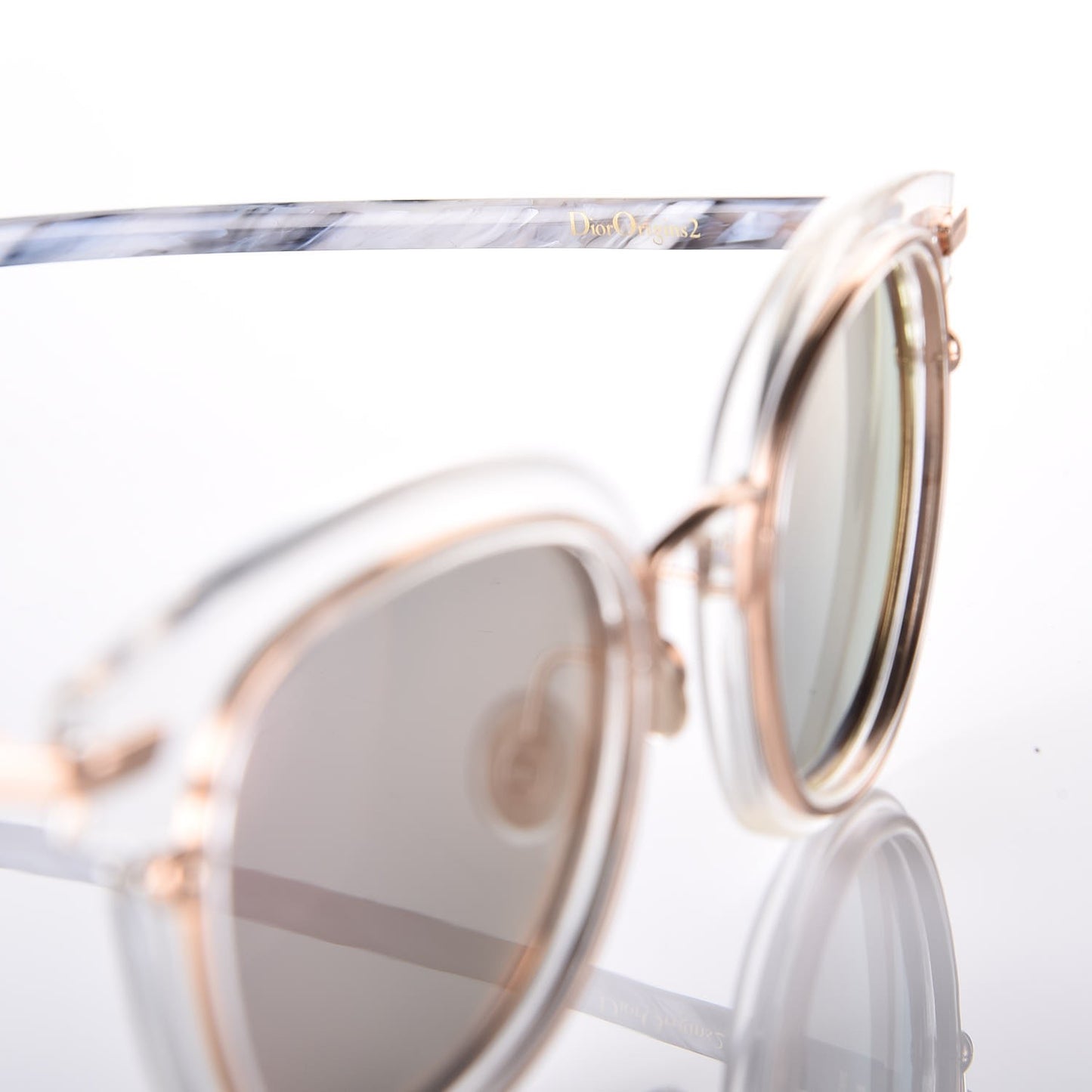 Origins2 Round Marble Sunglasses Rose Gold
