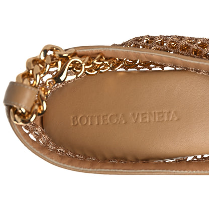 Bottega Veneta Mesh Calfskin Chain Stretch Pumps 38.5 Beige 7 of 7