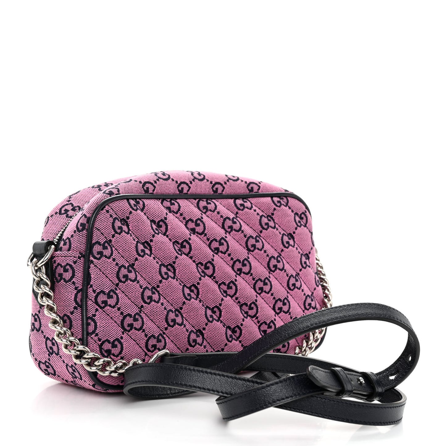 Monogram Multicolor Matelasse Diagonal Small GG Marmont Chain Shoulder Bag Pink Blue
