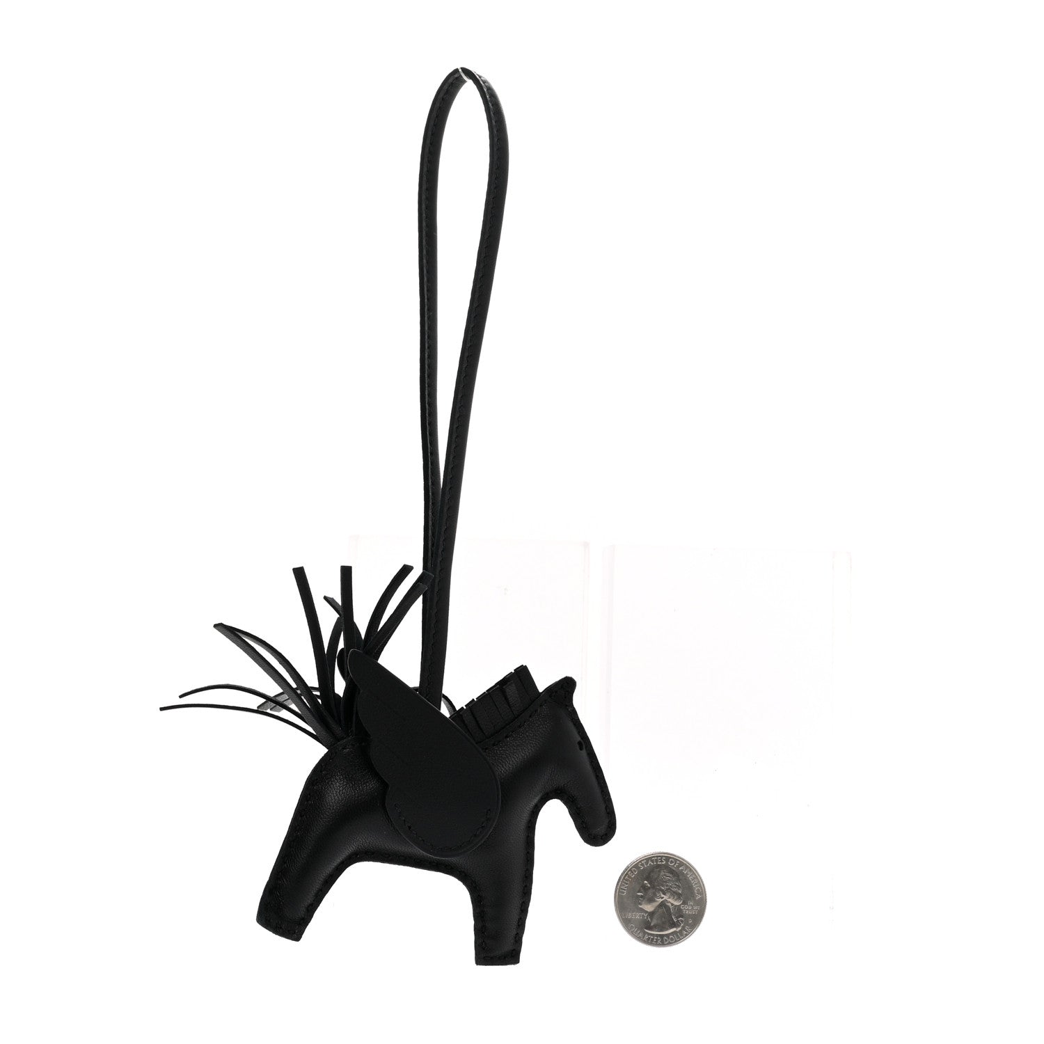 Hermes Milo Lambskin Grigri Rodeo Pegase Horse Bag Charm PM So Black 2 of 5