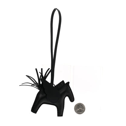 Hermes Milo Lambskin Grigri Rodeo Pegase Horse Bag Charm PM So Black 2 of 5