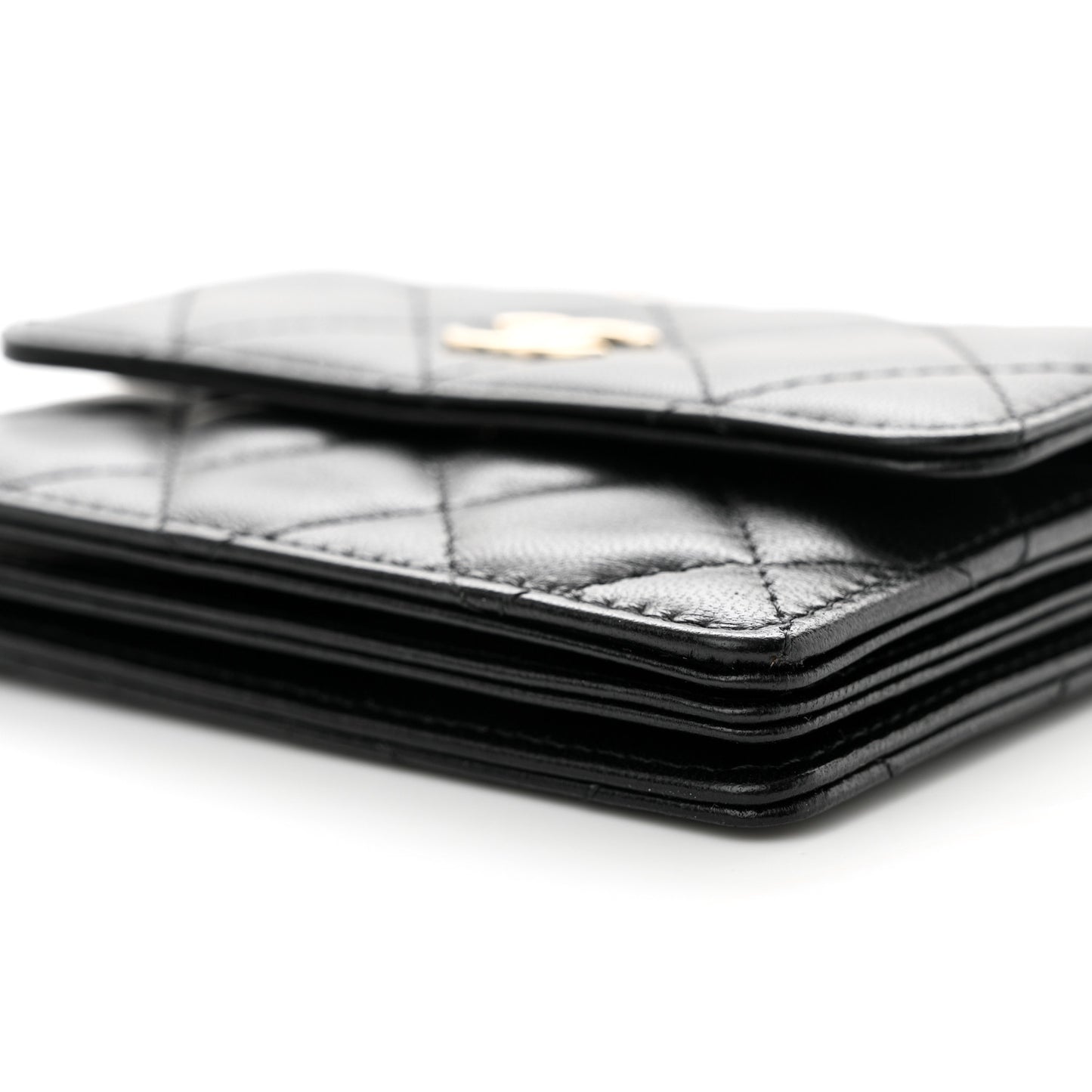 Lambskin Quilted My Chanel Lady Card Holder On Chain Black