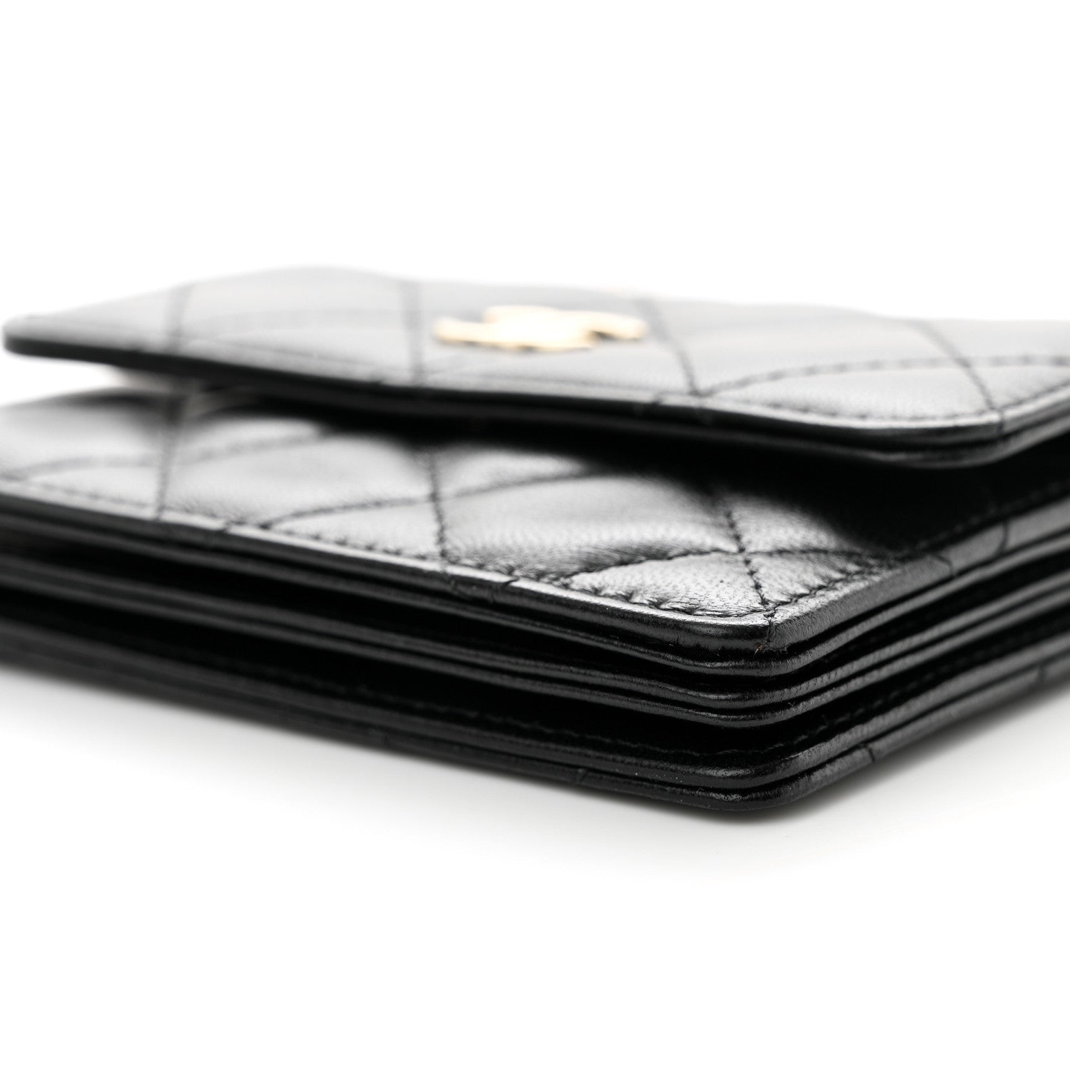 Chanel Lambskin Quilted My Chanel Lady Card Holder On Chain Black 11 of 12