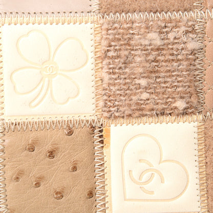 Chanel Lambskin Ostrich Pony Hair Quilted Patchwork Precious Symbols Flap Bag Beige 11 of 11