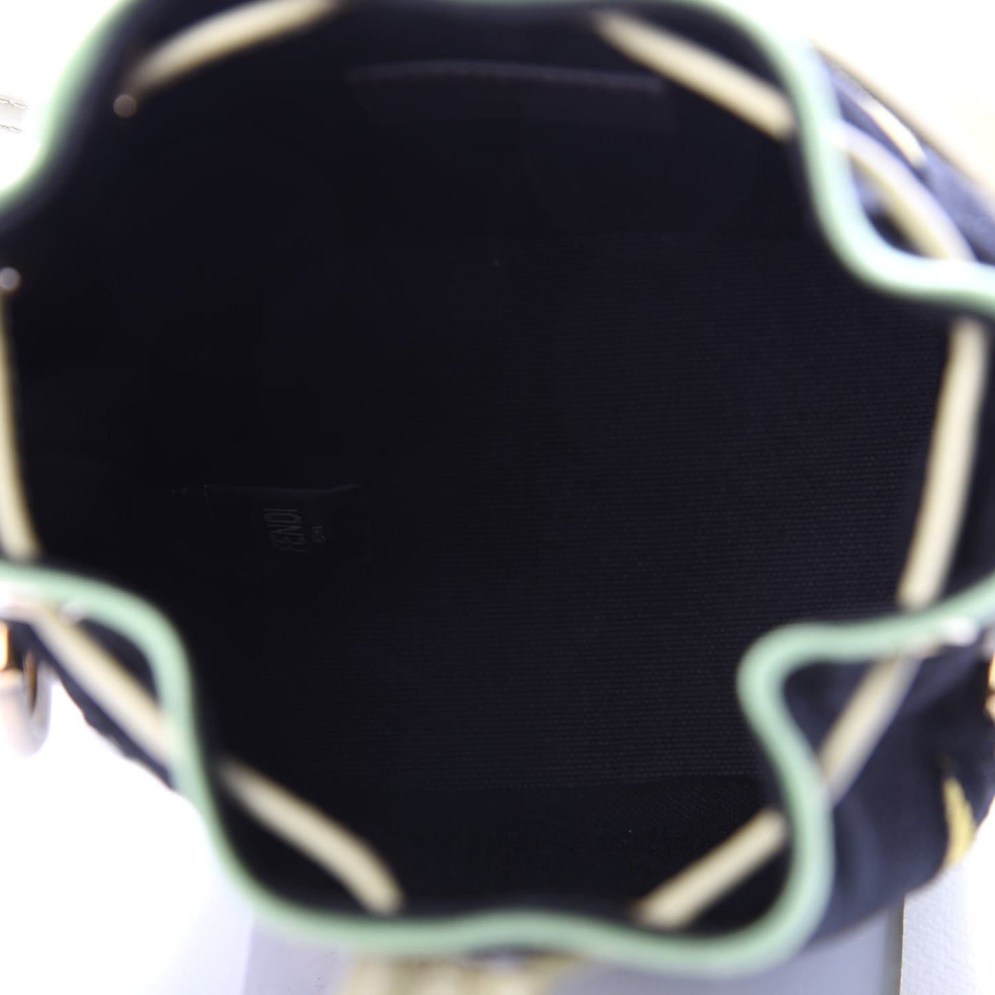 Canvas Vitello Century F is Fendi Psychedelic Flowers Embroidered Mini Mon Tresor Bucket Bag Verde Mandorlo Multicolor