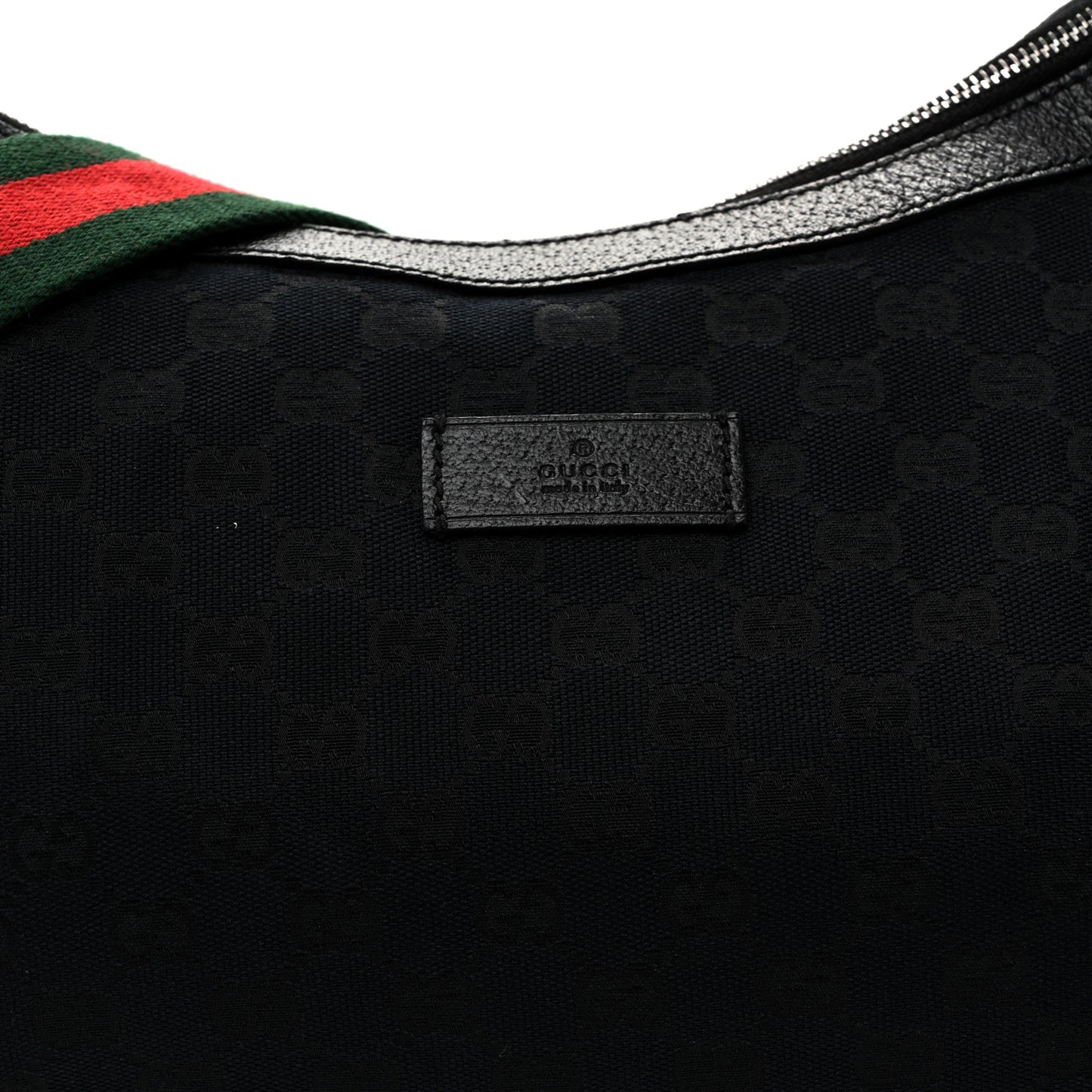 Monogram Web Medium Half Moon Hobo Black