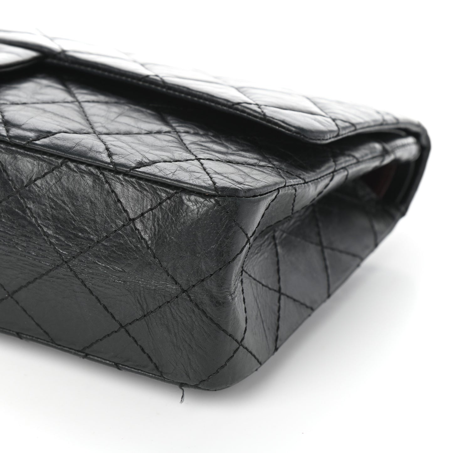 Aged Calfskin Quilted 50th Anniversary 2.55 Reissue 227 Flap Black