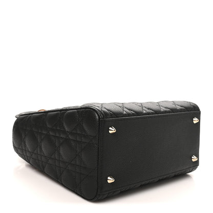 Christian Dior Grained Calfskin Cannage Medium Lady Dior Black 4 of 11