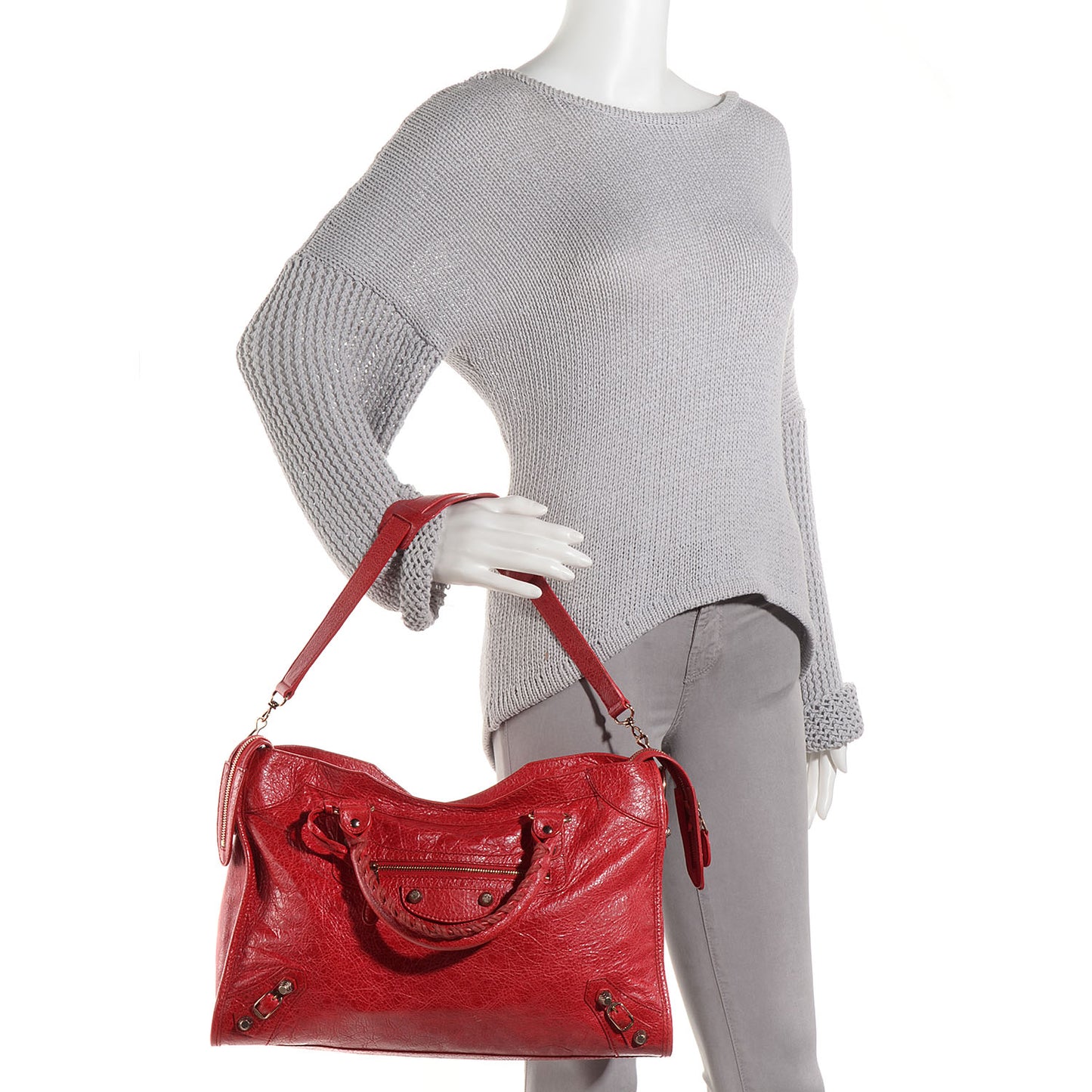 Agneau Giant 12 Rose Gold Hardware City Rouge Coquelicot