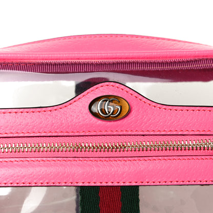 Gucci Vinyl Web Mini Ophidia Transparent Shoulder Bag Fluorescent Fuchsia 7 of 14
