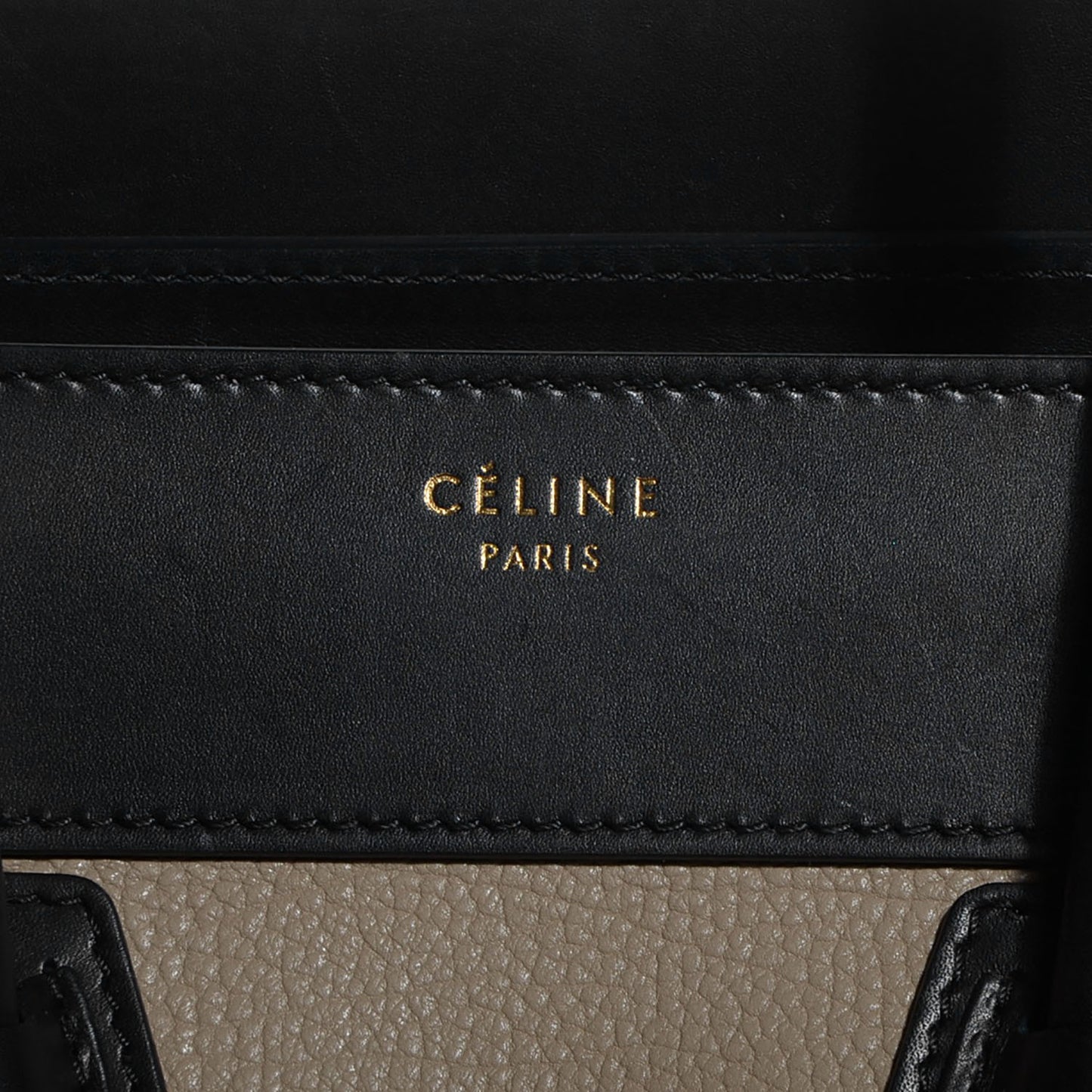 Textured Calfskin Suede Mini Tri-Color Luggage Black