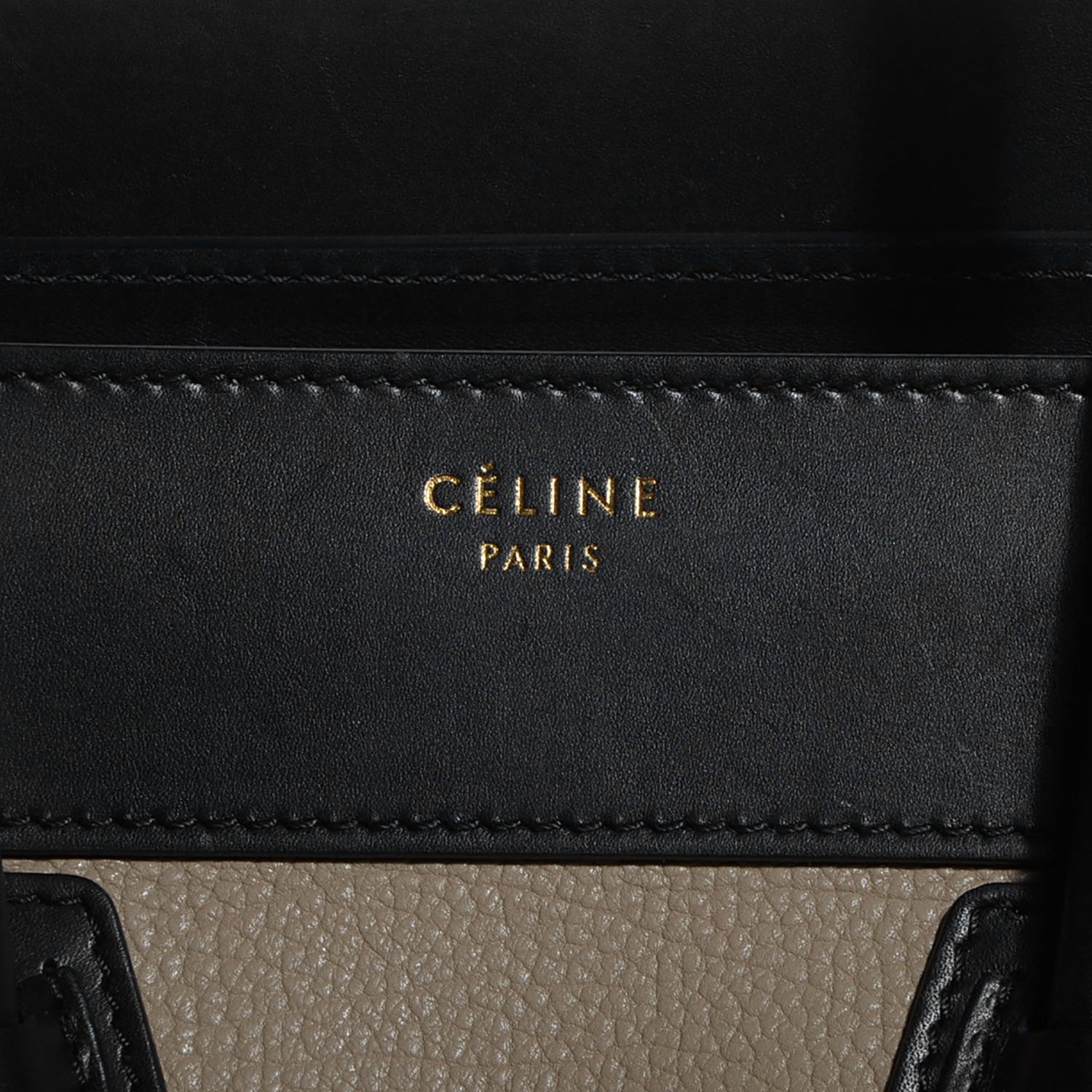 Celine Textured Calfskin Suede Mini Tri-Color Luggage Black 9 of 9