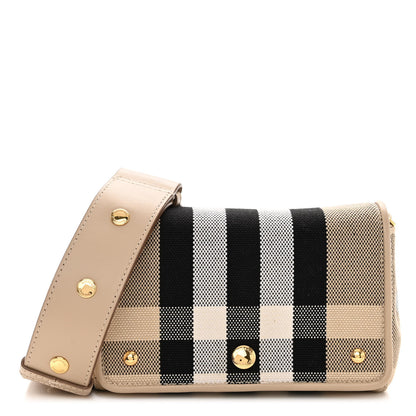 Burberry Canvas Check Hackberry Crossbody Bag Soft Fawn 1 of 9