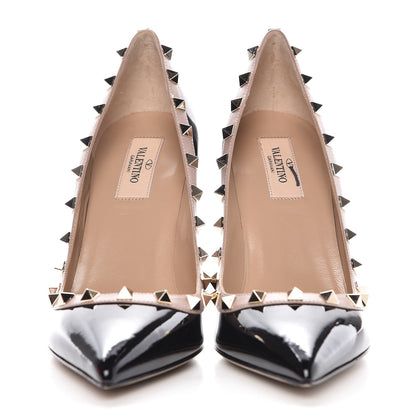 Valentino Garavani Patent Rockstud 100mm Pumps 39 Black Poudre 2 of 8