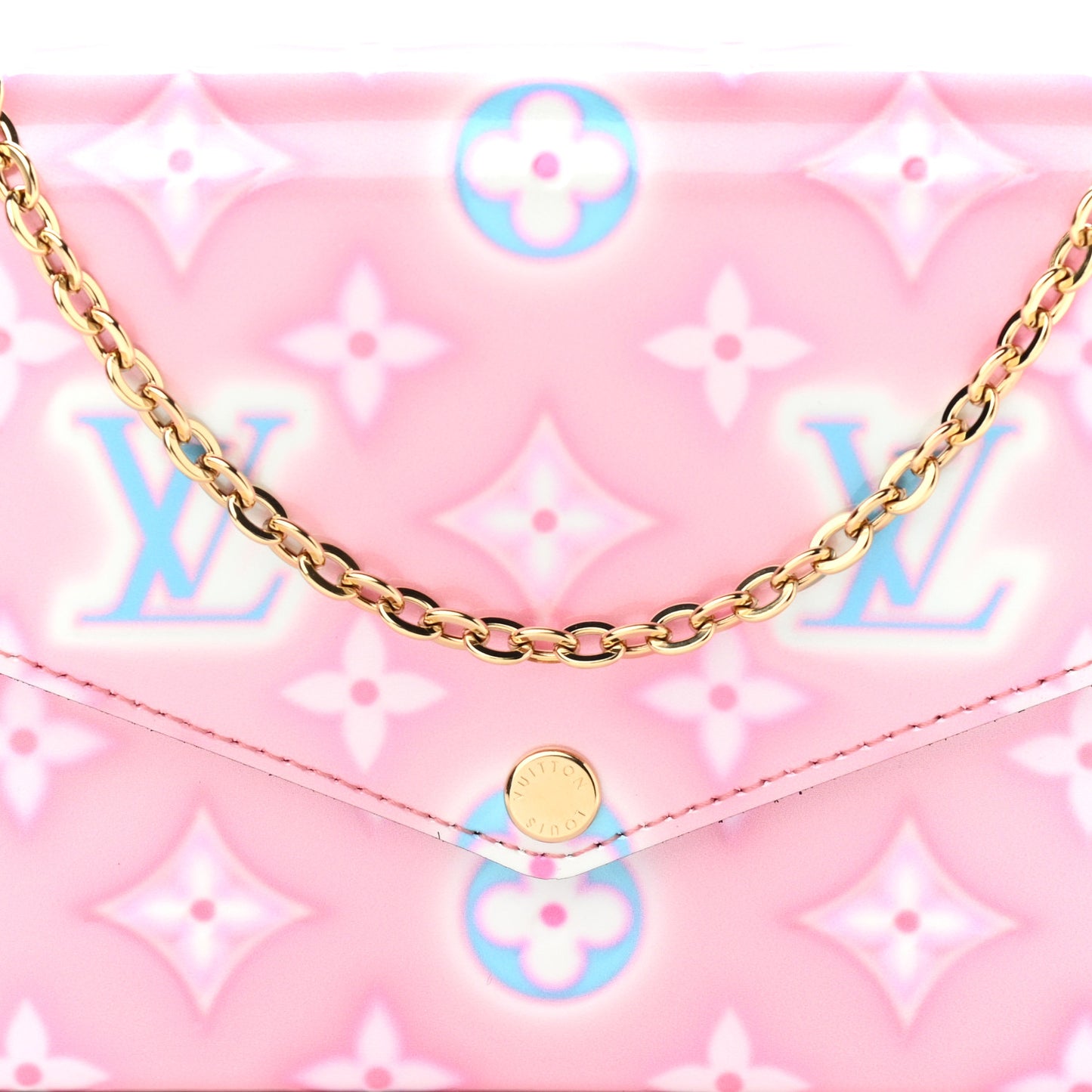 Vernis Valentine Felicie Pochette Chain Wallet Light Pink Neon