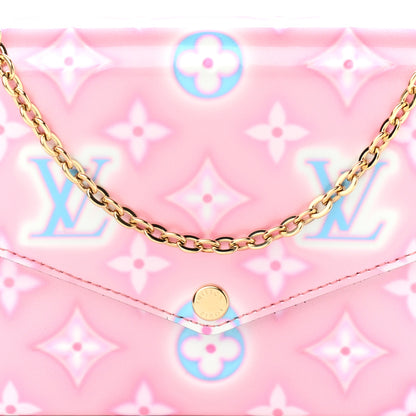 Louis Vuitton Vernis Valentine Felicie Pochette Chain Wallet Light Pink Neon 9 of 11