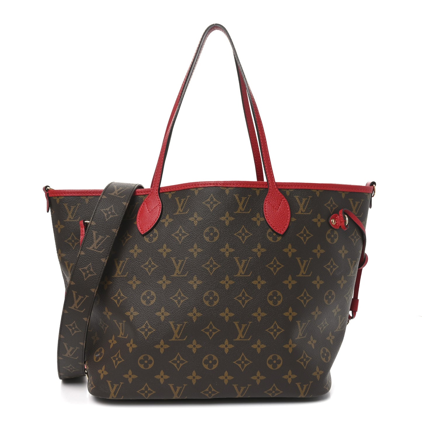 Monogram Inside Out Neverfull Bandouliere MM Sari Red
