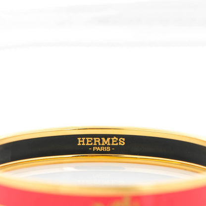 Hermes Enamel Printed Caleche Medium Bracelet Red 3 of 5