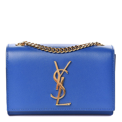 Saint Laurent Grain De Poudre Small Classic Monogram Kate Satchel Royal Blue 1 of 11