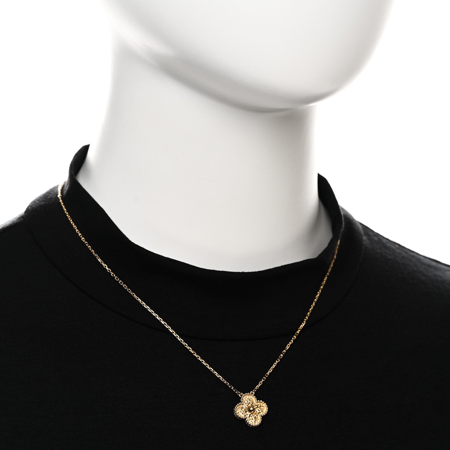 Van Cleef & Arpels 18K Yellow Gold Vintage Alhambra Pendant Necklace 2 of 8