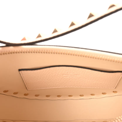 Valentino Garavani Grainy Calfskin Mini Rockstud Hobo Ivory 5 of 10