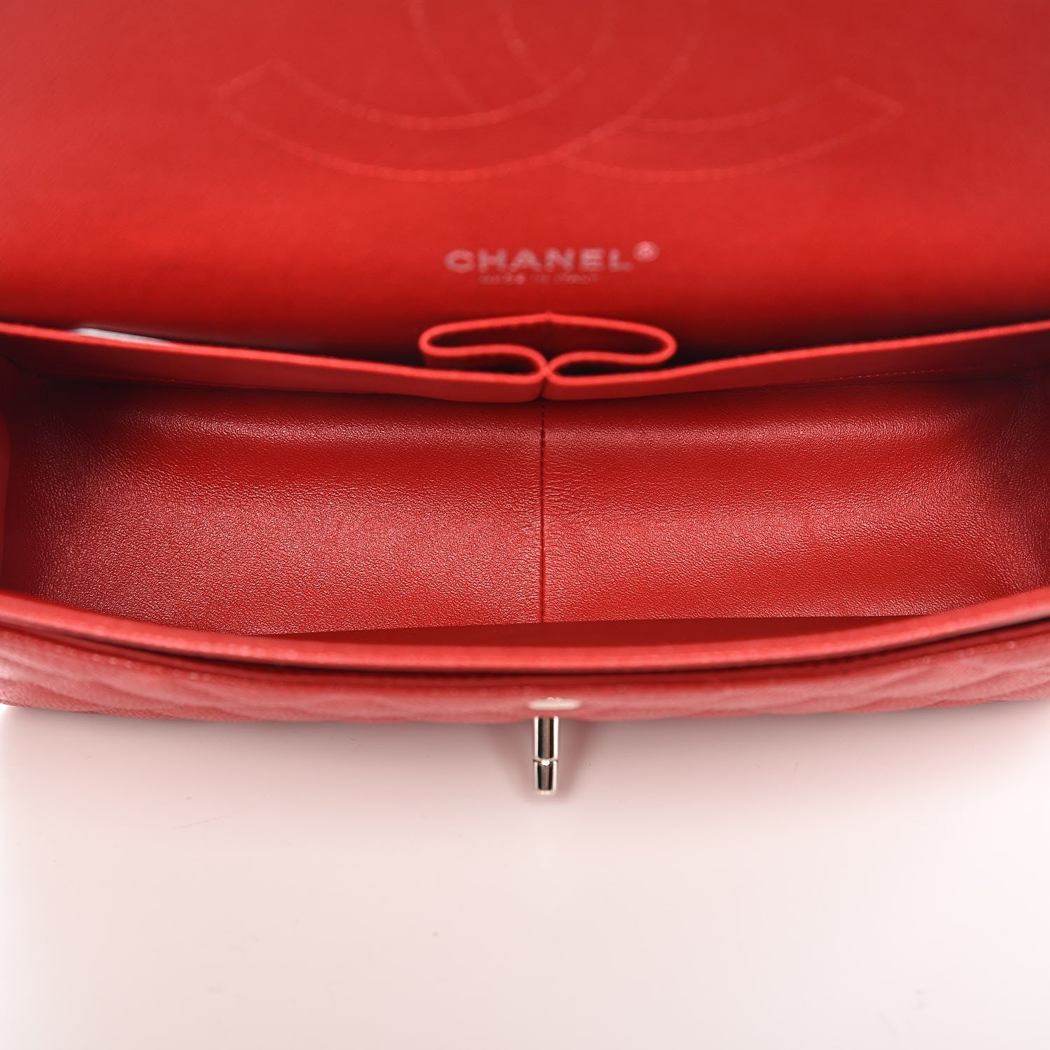 Chanel Caviar Quilted Jumbo Double Flap Red 5 of 7