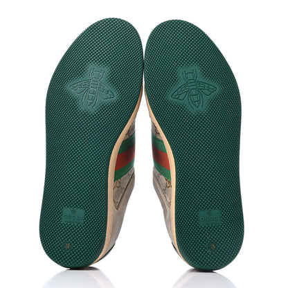 Gucci GG Monogram Nubuck Web Womens Screener Sneakers 39 New Sand Dusty Milk Vintage Green 5 of 9