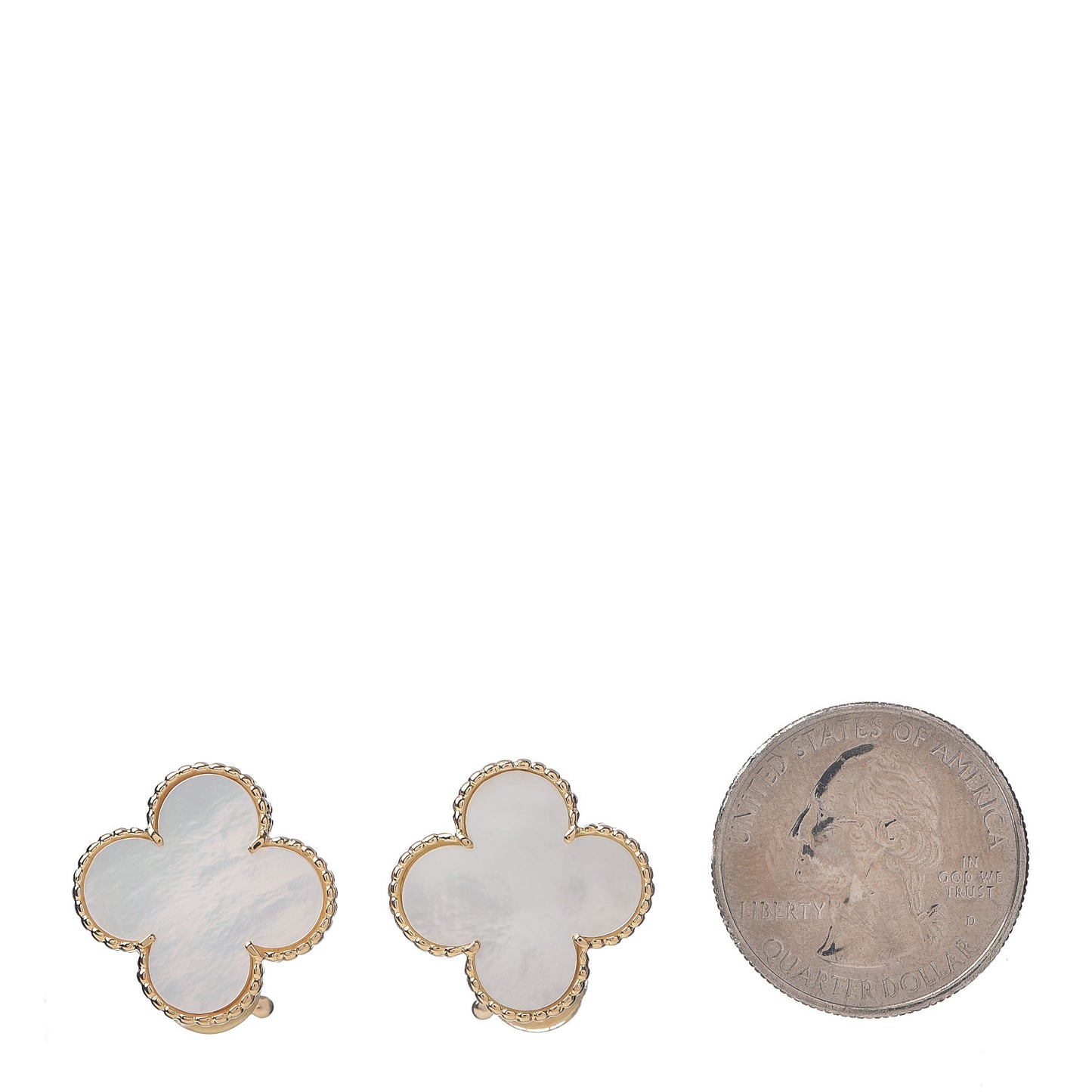 18K Yellow Gold Mother of Pearl Magic Alhambra Clip On Earrings