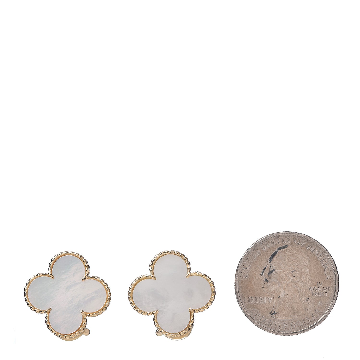 Van Cleef & Arpels 18K Yellow Gold Mother of Pearl Magic Alhambra Clip On Earrings 2 of 4