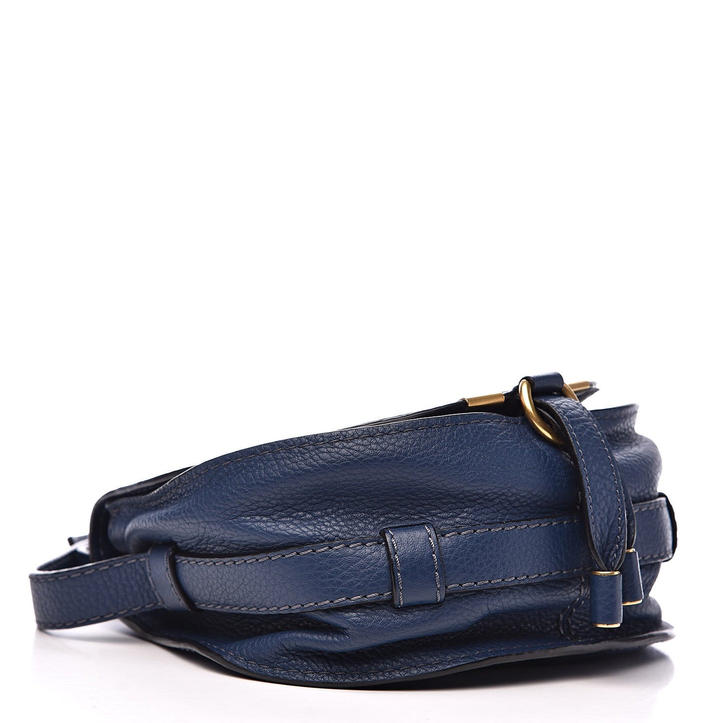 Calfskin Mini Marcie Round Crossbody Bag Royal Navy