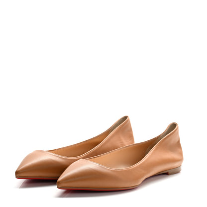 Christian Louboutin Shiny Nappa Ballalla Flats 38 Cafe Creme 4 of 8