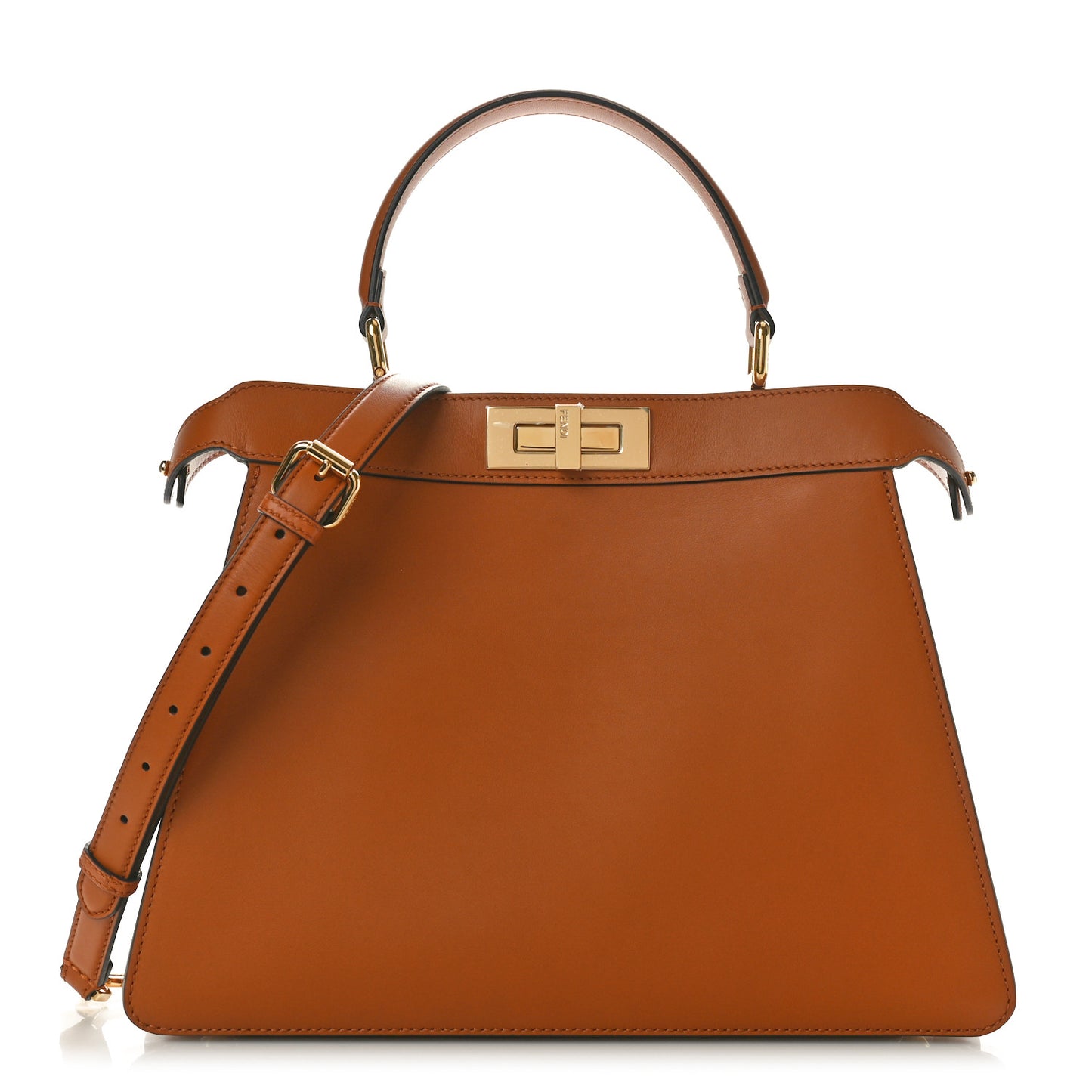 Vitello Seta Shiny Nappa Medium Peekaboo I SEE U Satchel Brandy Light Rose