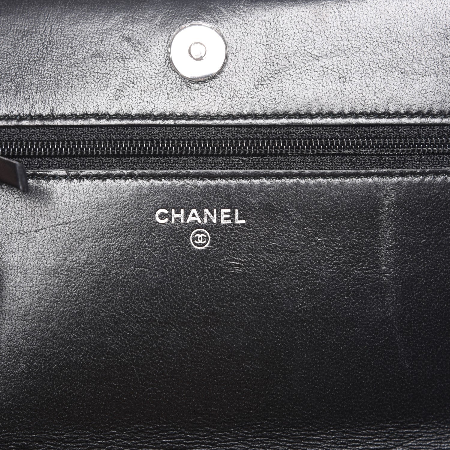 Chanel Calfskin Strass Boy Wallet On Chain WOC Black 6 of 10