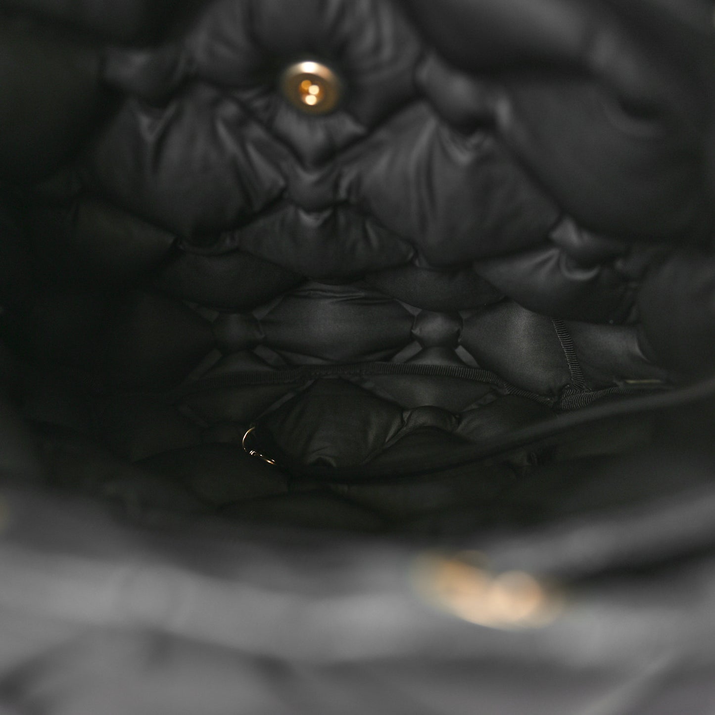 Iridescent Calfskin Quilted Chesterfield Backpack Black